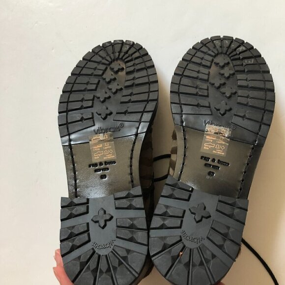 Rag & Bone Cannon Zip-Up Zebra-Stripe Calf Hair Combat Boots size 8 (38) - Picture 10 of 12